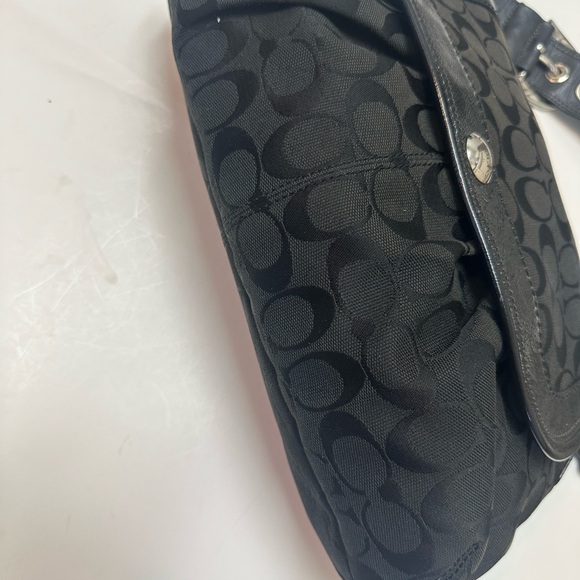 Coach Black Hobo Signature Monogram Shoulder Bag - Picture 3 of 5